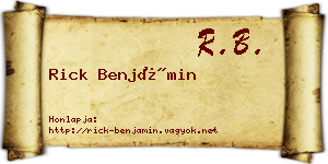 Rick Benjámin névjegykártya
